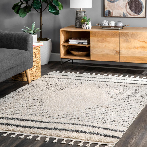 Union Rustic Stallworth Performance Black/Off White Rug & Reviews Wayfair